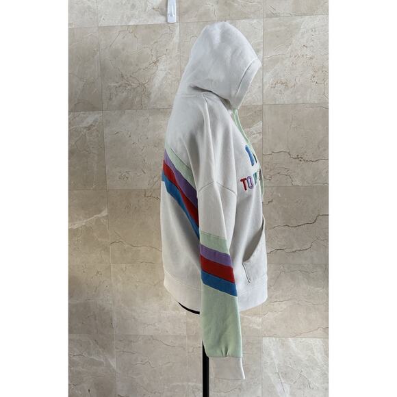 Disney Pixar Buzz Lightyear Hoodie - Small Cream, Embroidered Colorful Stripe - Picture 11 of 13